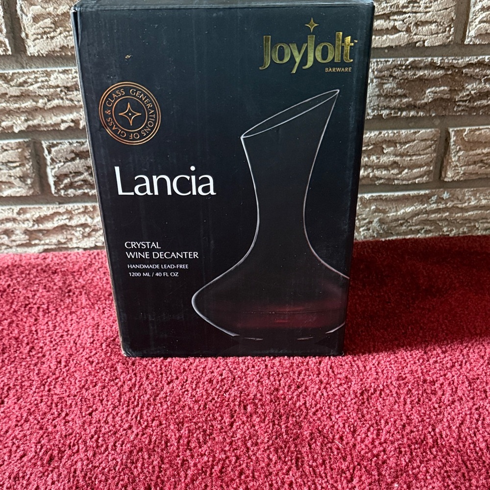 Jolt Lancia Crystal Wine Decanter - Black